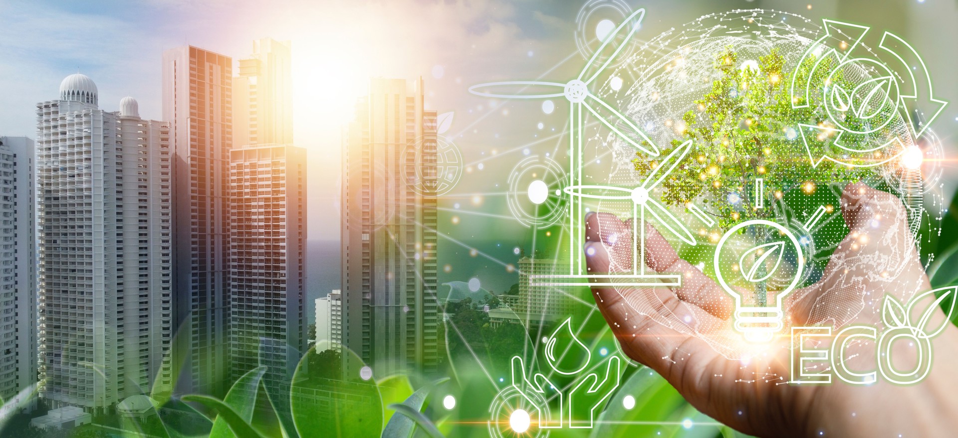Ideas for reducing CO2 emissions, turning to clean energy for a green world and green industry.